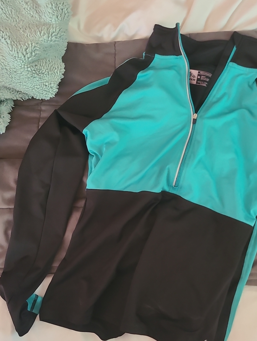 RBX Teal and Black Half-Zip Ski Jacket